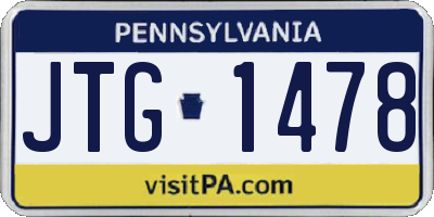 PA license plate JTG1478