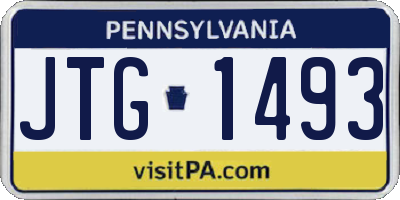 PA license plate JTG1493