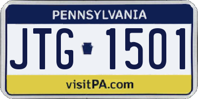 PA license plate JTG1501