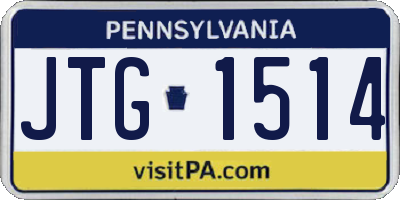 PA license plate JTG1514