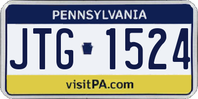 PA license plate JTG1524