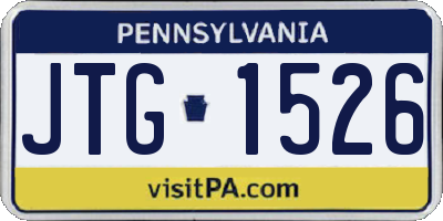 PA license plate JTG1526