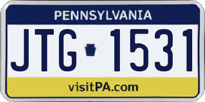 PA license plate JTG1531