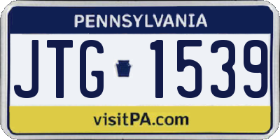PA license plate JTG1539