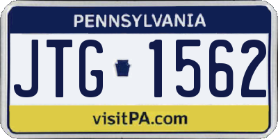 PA license plate JTG1562