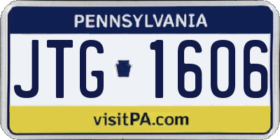 PA license plate JTG1606