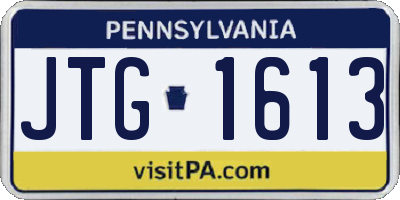 PA license plate JTG1613