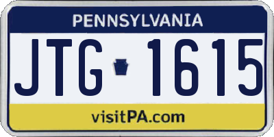 PA license plate JTG1615
