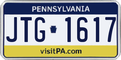 PA license plate JTG1617