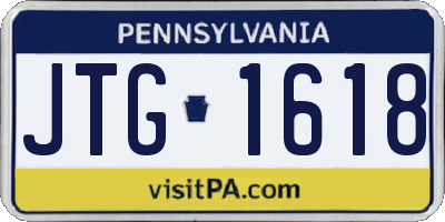 PA license plate JTG1618