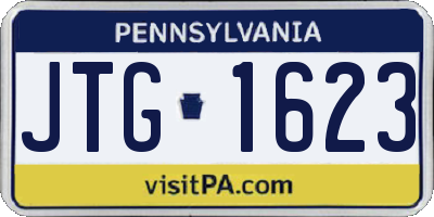 PA license plate JTG1623