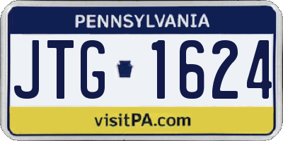 PA license plate JTG1624