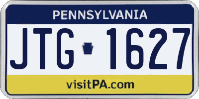 PA license plate JTG1627