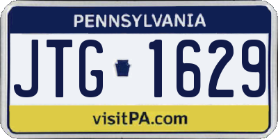 PA license plate JTG1629