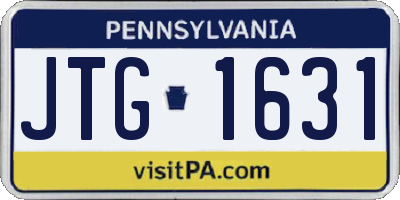 PA license plate JTG1631