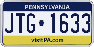 PA license plate JTG1633
