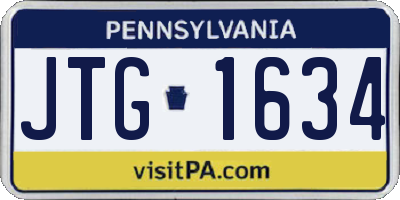 PA license plate JTG1634