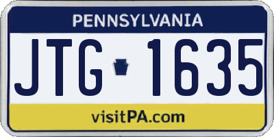 PA license plate JTG1635