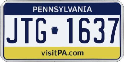PA license plate JTG1637