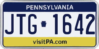PA license plate JTG1642