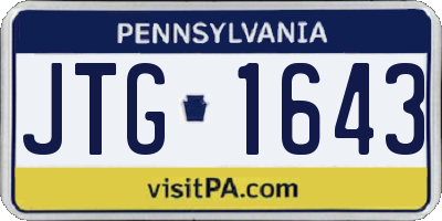 PA license plate JTG1643