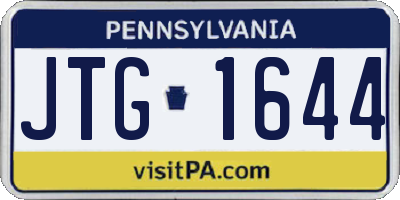 PA license plate JTG1644
