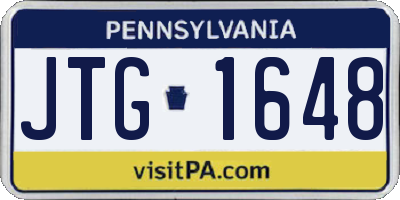 PA license plate JTG1648