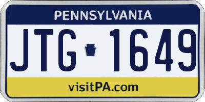 PA license plate JTG1649