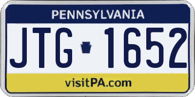 PA license plate JTG1652