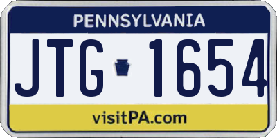 PA license plate JTG1654