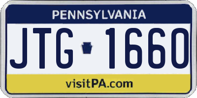 PA license plate JTG1660