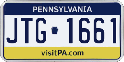 PA license plate JTG1661