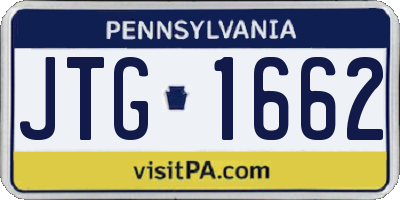 PA license plate JTG1662