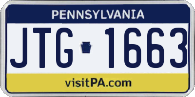 PA license plate JTG1663