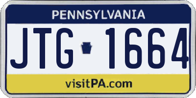 PA license plate JTG1664
