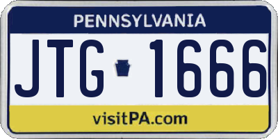 PA license plate JTG1666