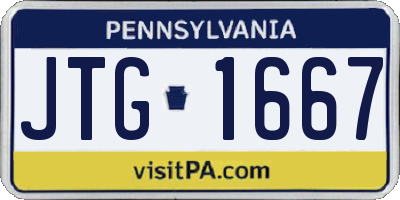 PA license plate JTG1667