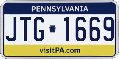 PA license plate JTG1669