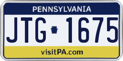PA license plate JTG1675