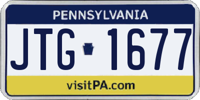 PA license plate JTG1677
