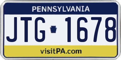 PA license plate JTG1678