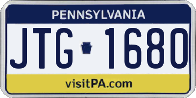 PA license plate JTG1680