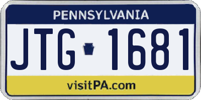 PA license plate JTG1681