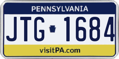 PA license plate JTG1684