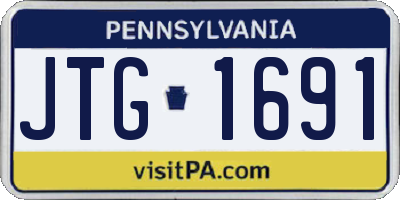 PA license plate JTG1691