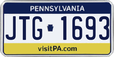PA license plate JTG1693