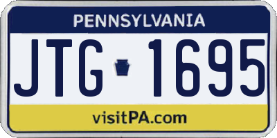 PA license plate JTG1695