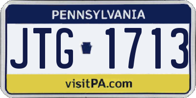 PA license plate JTG1713