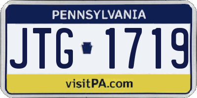 PA license plate JTG1719