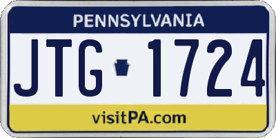 PA license plate JTG1724